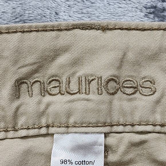 Maurices Pants Womens 20 LONG Tan Khaki Stretch Cotton Mid Rise Bootcut Flare - Picture 6 of 13
